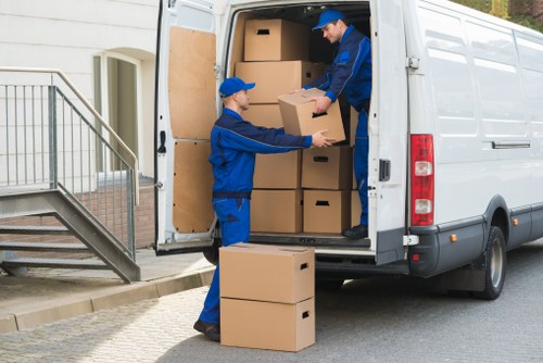 Packed boxes ready for moving