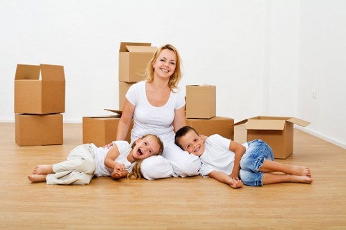 Customer discussing moving plans with a removal company representative