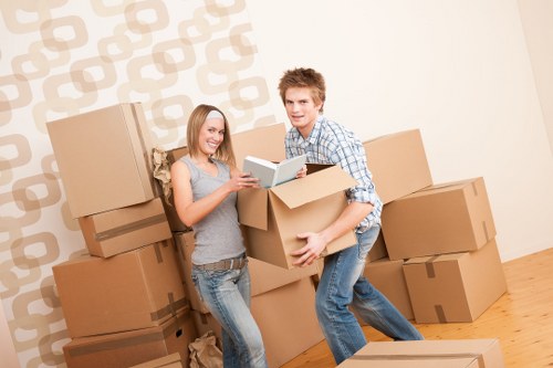 Packing services with organized boxes